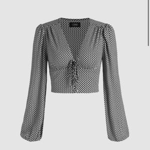 Check Pattern Long Sleeve Top
